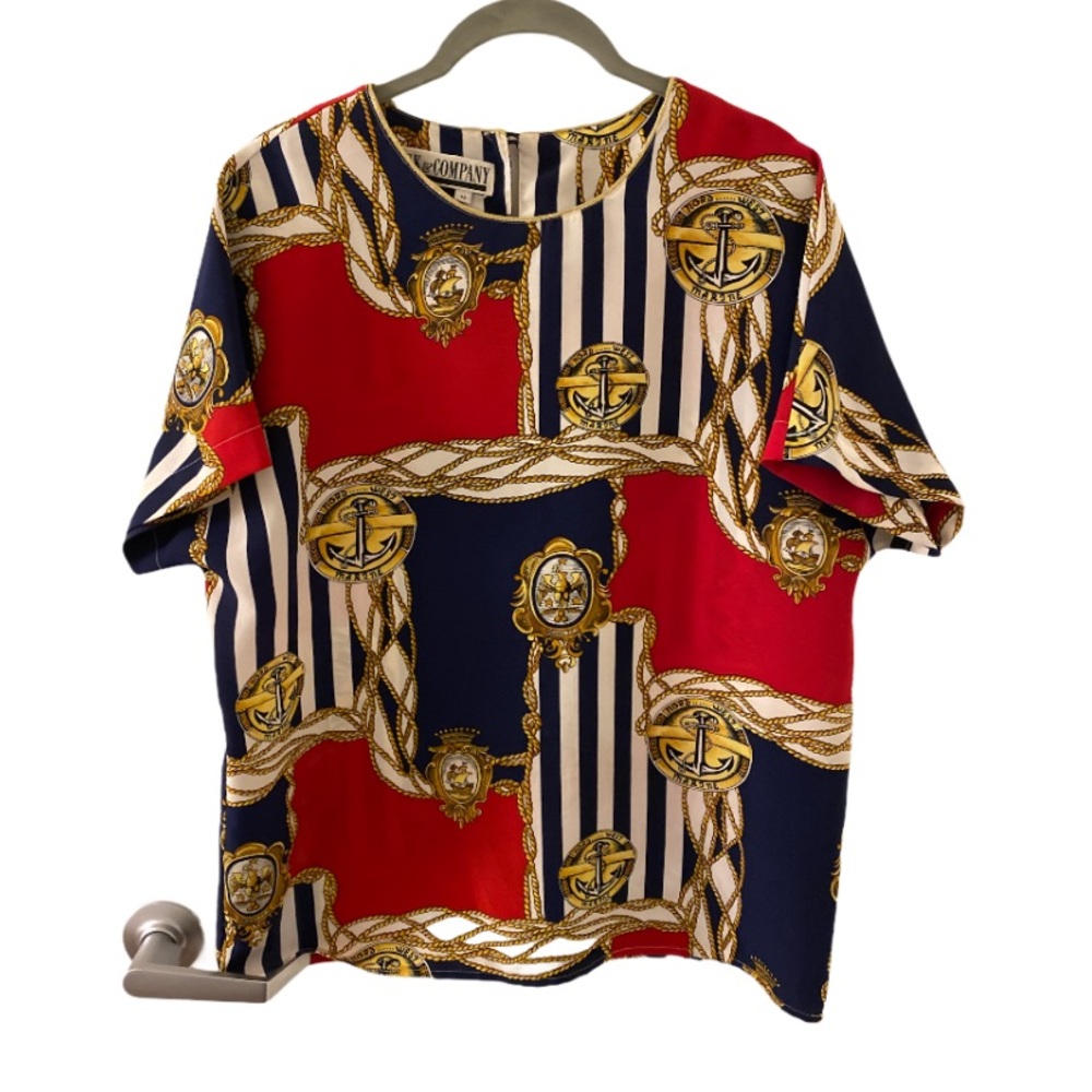 SK & COMPANY Blouse Nautical size 12 Red and Blue